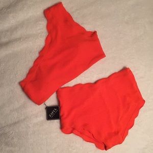 NWT. Orange High Waist Bikini